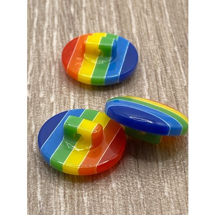 20MM Shank Buttons LGBT Gay Pride Rainbow Round Resin Knitting Sewing Coat