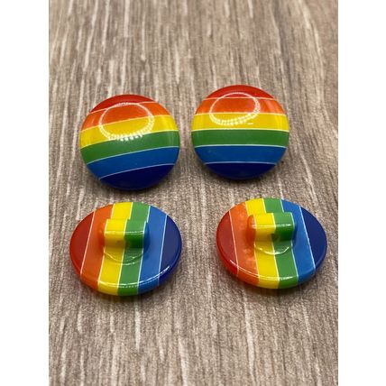 20MM Shank Buttons LGBT Gay Pride Rainbow Round Resin Knitting Sewing Coat