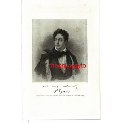 Byron, By G Sanders 1809, Book Illustration (Print), 1912