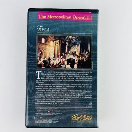 Metropolitan Opera Presents - TOSCA VHS Video Tape Plácido Domingo