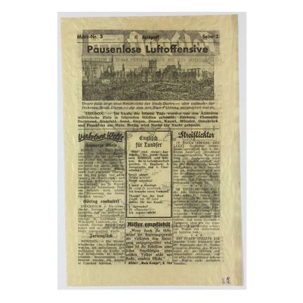 WW2 American Artillery Shell Propaganda Leaflet. - Feldpost No. 26. - 1945.