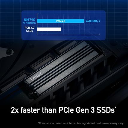 Lexar 2TB NM790 SSD with Heatsink Pcie Gen4 Nvme M.2 2280 Internal Solid State D