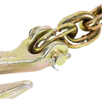 Aain 2 Pack Transport Chain with 3/8" Clevis Hooks NACM Standard Grade 70,3/8"X1