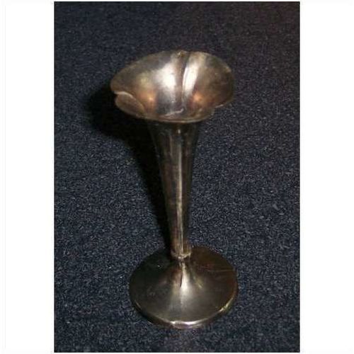 Miniature fluted metal vase tulip shaped copper ? Japan nice condition