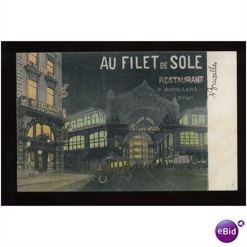 AU FILET de SOLE Restaurant Advertising Postcard