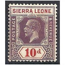 Sierra Leone 1925 SG142 10d Purple & Red Mounted Mint ..