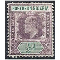 Northern Nigeria 1905 SG20a 1/2d Dull Purple & Green CSP Mounted Mint ..