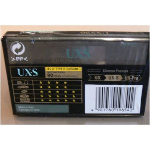 Sony uxs 90 blank chrome audio cassette tape double coating