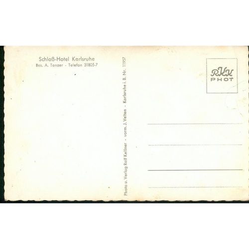 Germany Postcard - SchloB-Hotel Karlsruhe