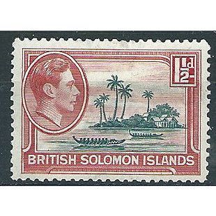 Solomon Islands 1939 SG62 1 1/2d Olive-Green & Carmine Mounted Mint .. ..