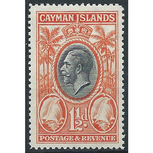 Cayman Islands 1935 SG99 1 1/2d Black & Orange Mounted Mint . ..
