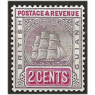 British Guiana 1900 SG234 2c Dull Purple & Carmine Mounted Mint . ..