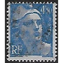 Mi 797: 4 Fr. 50 blue Definitive Stamp: Marianne de Gandon.