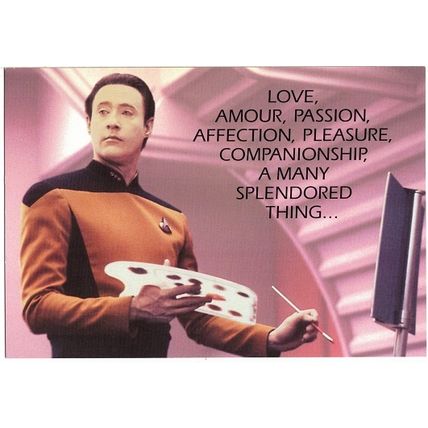 STAR TREK THE NEXT GENERATION ' GREETING ' card DATA (1992)