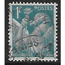 Mi 660: 1 Fr. pale blue Definitive Stamp: Iris