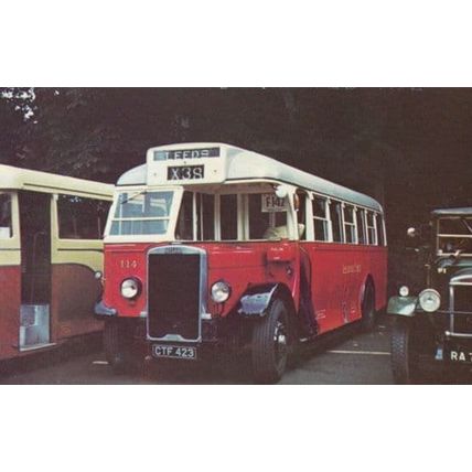 Lancashire Transport No 38 Leyland Tiger Bus To Leeds 1970s Postcard