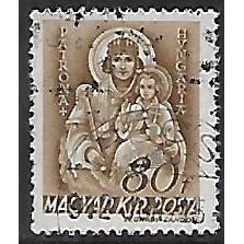 Mi 678: 80 f. olive-brown Definitive Stamp: Patrona Hungariae, wmk. X A1
