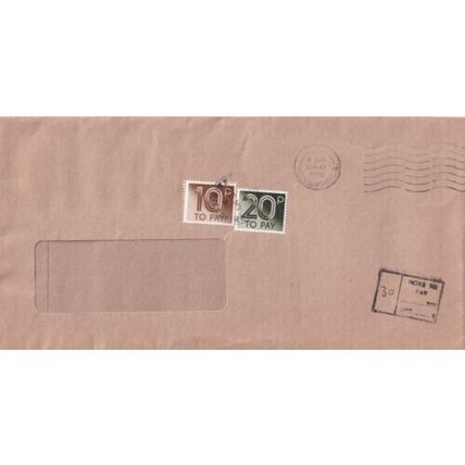 GB 1991 30p to pay Cover Rugby Cancel VGC