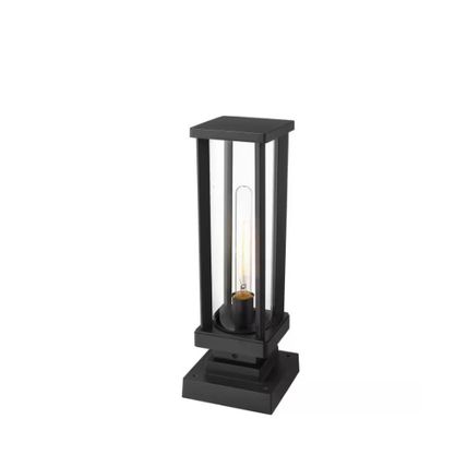 Glenwood 15 in. 1-Light Black Aluminum Hardwired Outdoor Pier Mount Light