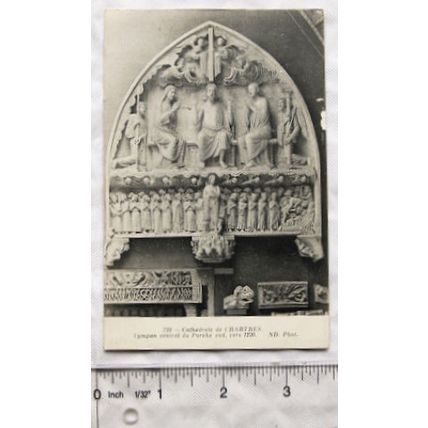vintage postcard Chartres Cathedral Carvings