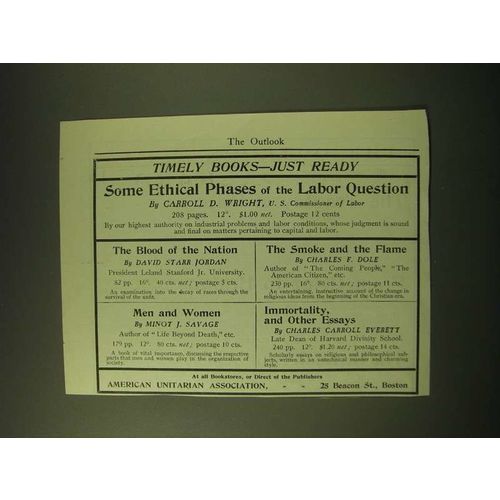 1902 American Unitarian Association Ad - Timely books - just ready