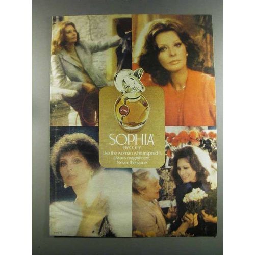 1982 Coty Sophia Perfume Ad - Woman Who Inspired It