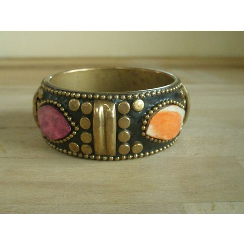 Ethnic Vintage Decorated Bangle - Child Or Very Slender Hand Size