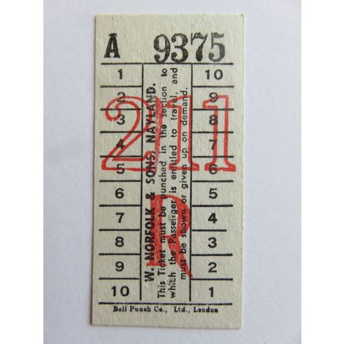 W.Norfolk & Sons, Nayland Bus Ticket