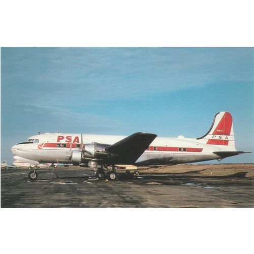 PSA Pacific Southwest Airlines DC4 Civil Aviation Postcard (A19878)