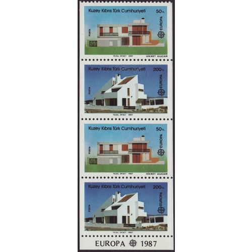 Northern Cyprus 1987 SG 210-1 UMM Strip of 2 Pairs - Europa/CEPT (G-255-03)