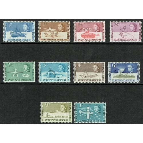 British Antarctic Terr 1963 Definitive Issue short set to 1/- SG1-10 MM
