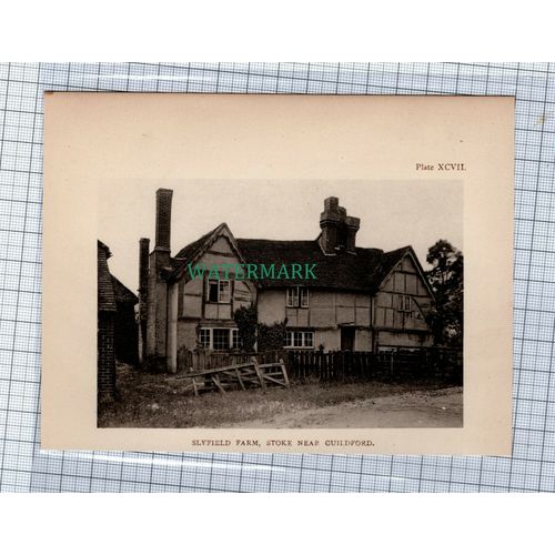 C4554) Slyfield Farm Stoke Guildford Surrey - 1908 Clip