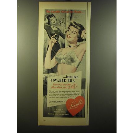 1950 Lovable Bra #983 Ad - art by Victor Kalin - Loves her Lovable Bra