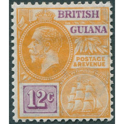 British Guiana 1922 12c orange & violet SG 277 unused