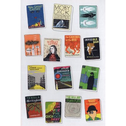 A Clockwork Orange Great Gadsby Invisible Man Book Bookshelf Postcard