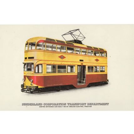 English Electric Preston Old Bus Sunderland Transport Postcard