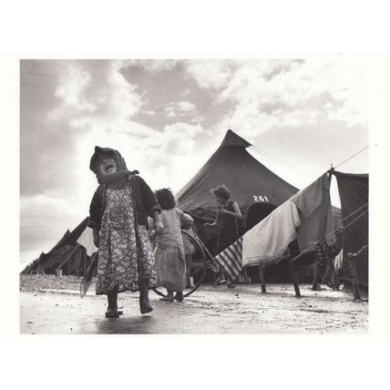 Refugee Child Shaar 1950s Aliyah Haifa Isreal Camp Photo Postcard