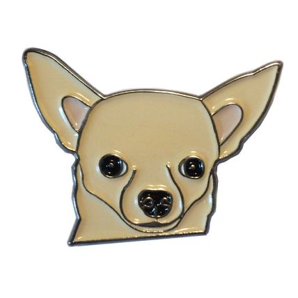 Chihuahua Tan Colour Dog Metal Enamel Pin Badge or Brooch 26mm NEW