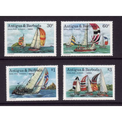 ANTIGUA & BARBUDA 1988 SAILING WEEK SG 1190 / 1193 SET 4 VALS U/M MINT#3