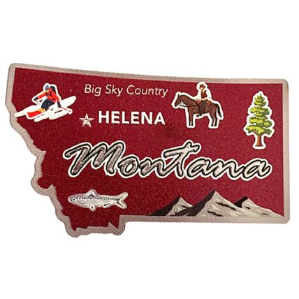 Montana The Big Sky Country State Foil Fridge Magnet