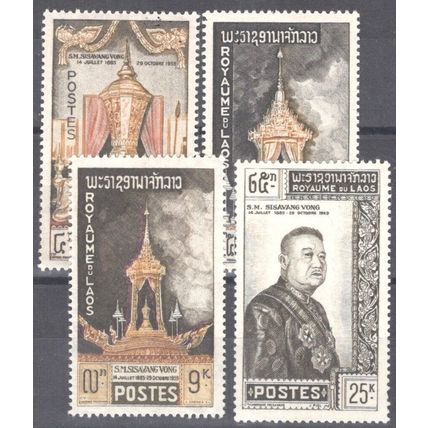 ZAYIX Laos 66-69 MNH Royalty King Sisavang Vong Funeral 101922S98