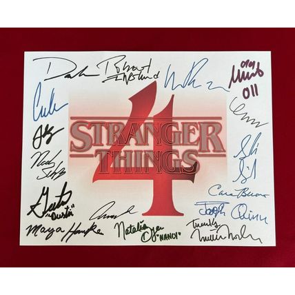 Stranger Things Season 4 Title Card Cast-Signed- 8.5x11- Autograph Reprints