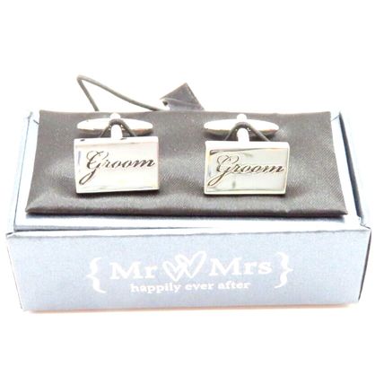 Groom Cufflinks Metal Boxed Gift Wedding Marriage Groom