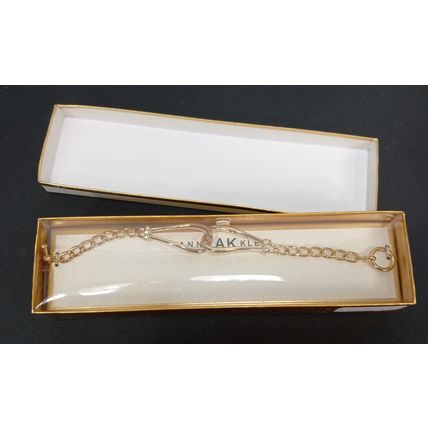 Anne Klein Chunky Gold Plated Unusual Rope Knot Chain Matte Vintage Bracelet NEW