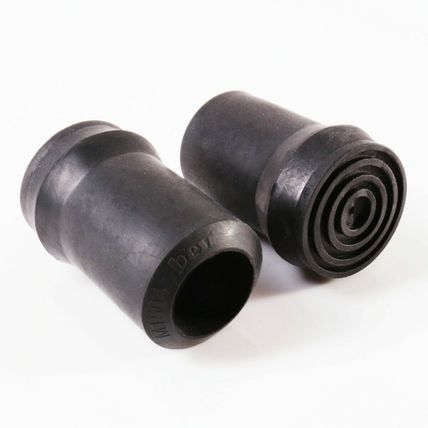 SPARE BLACK RUBBER WALKING STICK FERRULE 19mm Steel Insert Crutch Bottom Tip UK
