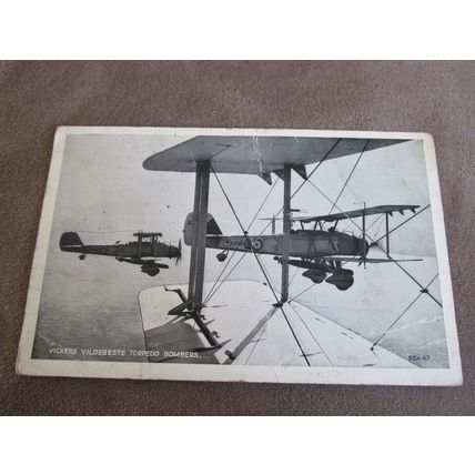 Valentines Postcard - RAF / Royal Air Force Vickers Vildebeste Torpedo Bomber