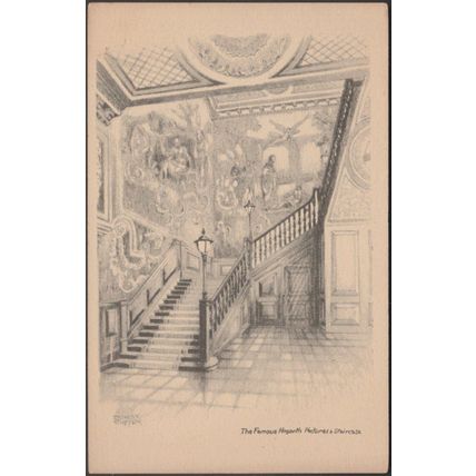 Hogarth Pictures & Staircase, Royal Hospital of St Bartholomew, London, 1929- PC