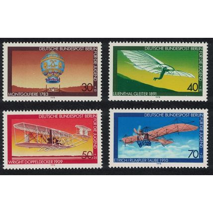Berlin Montgolfier Glider Aviation History 1st series 4v 1978 MNH SG#B547-B550