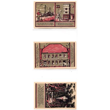 1922 Germany Schwaan Notgeld Set of 4 Notes (1484)