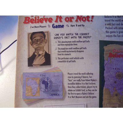 Ripley's Believe it or Not! Board Game, University Games, 2000!! $30.00 Shipped!